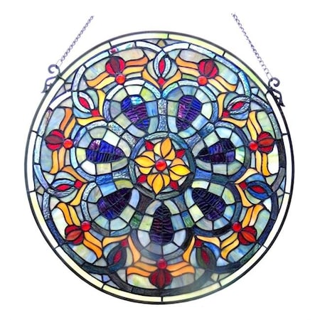 Chloe Lighting Chloe CH1P688PV20-GPN 20 in. Lighting Tiffany Glass Victorian Window Panel CH1P688PV20-GPN